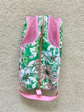 Floral Pink & Green Zip shoe bag